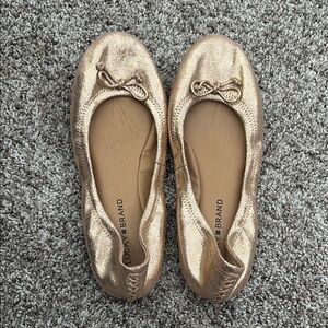 Lucky Brand Shimmering Gold Ballet Flats
